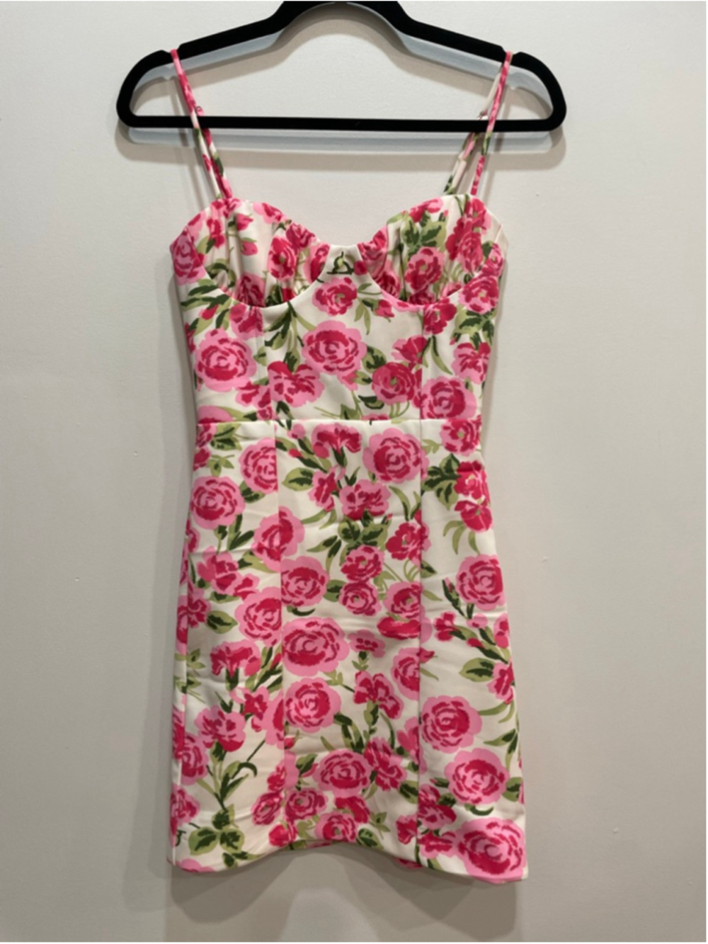 ZARA Floral Corset Babydoll Mini Dress XS Smocked back Party Coquette Going Out